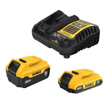 DEWALT 20V MAX Lithium-Ion Battery Kit with 5.0Ah and 2.0Ah Battery and Charging Kit