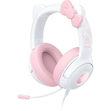 Razer - Refurbished Excellent - Kraken Kitty V2 Wired USB A Gaming Headset with Kitty Ears and Chroma RGB Lighting 