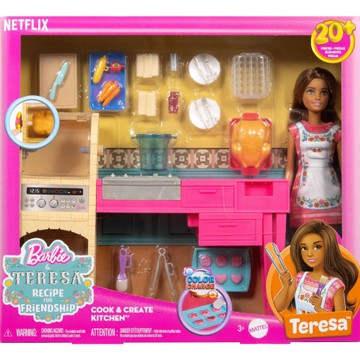 Barbie and Teresa Recipe for Friendship Doll and Kitchen Playset with 20+ Accessories