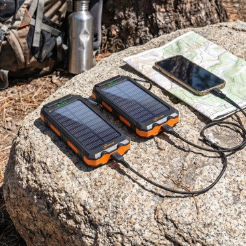 2‑Pack 10,000mAh Solar Charger Dual USB + Type‑C/Micro USB Inputs