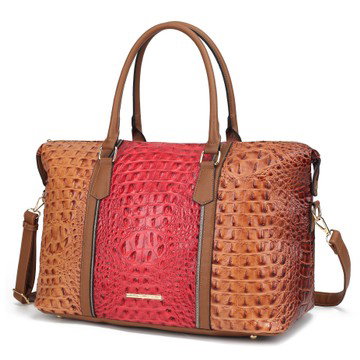 MKF Collection Raven Faux Crocodile-Embossed Women’s Weekender Bag by Mia K