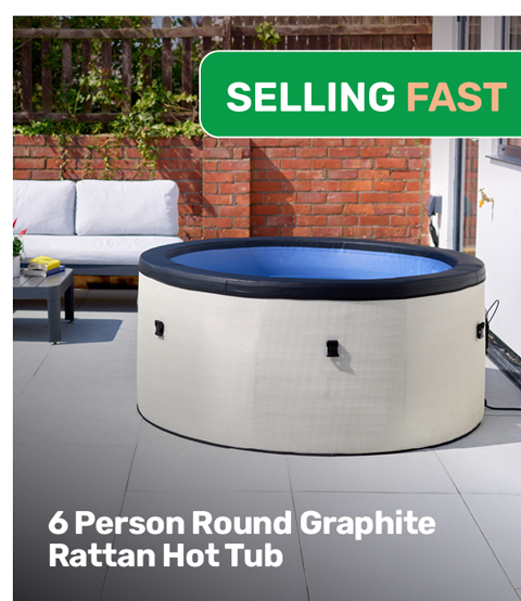 6 Person Round Graphite Rattan Hot Tub. Selling fast