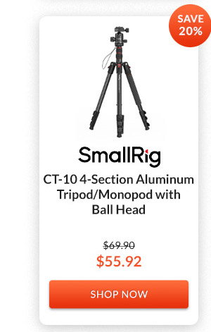 SmallRig CT-10 4-Section Aluminum Tripod/Monopod with Ball Head