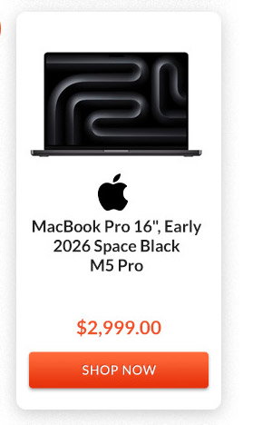 Apple MacBook Pro 16inches, Early 2026 Space Black M5 Pro