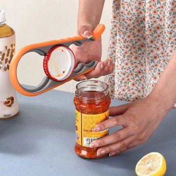 4-in-1 Bottle & Lid Opener – Multi-Functional Rubber Jar Gripper