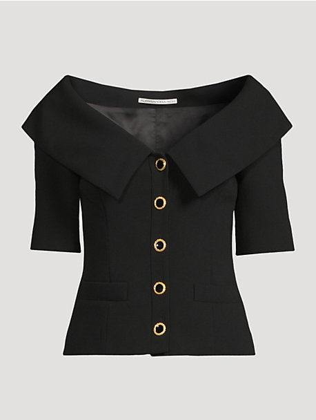 Crêpe Off-The-Shoulder Jacket