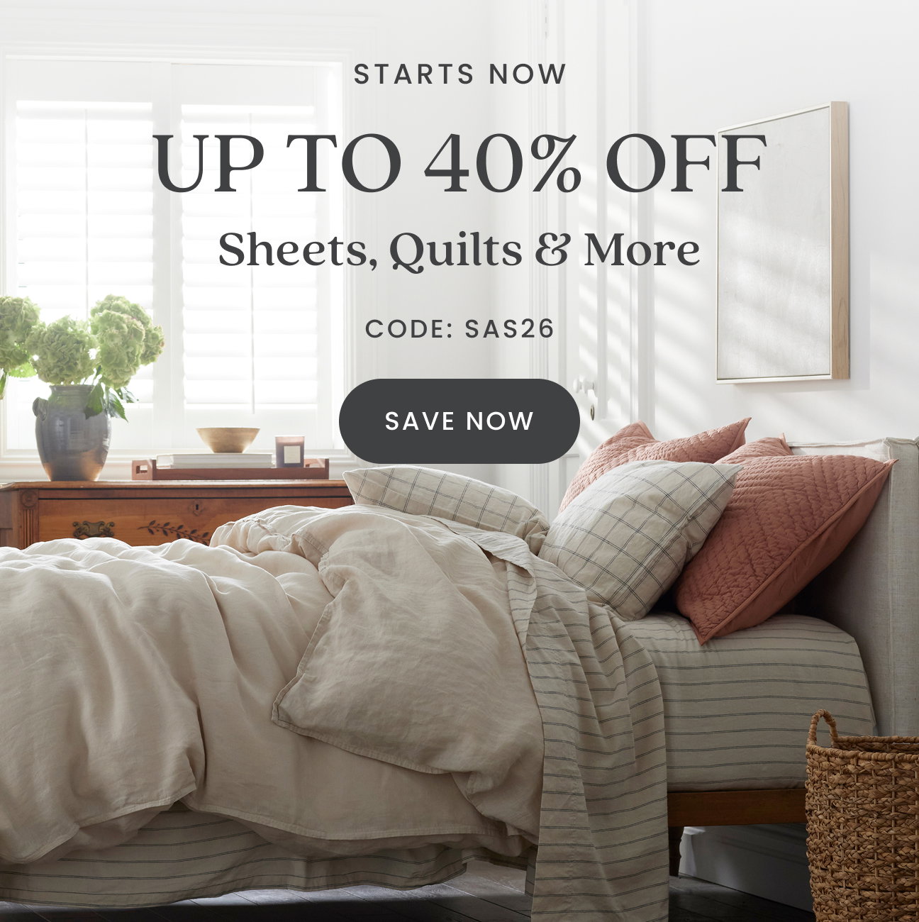Up to 40% Off Bedding