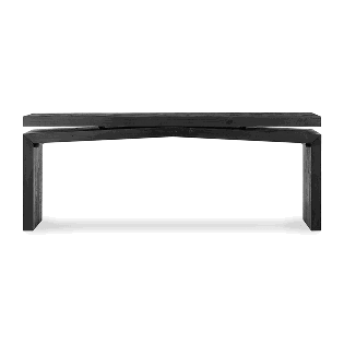 Matthes Pine Rectangle Console Table Aged Black Pine