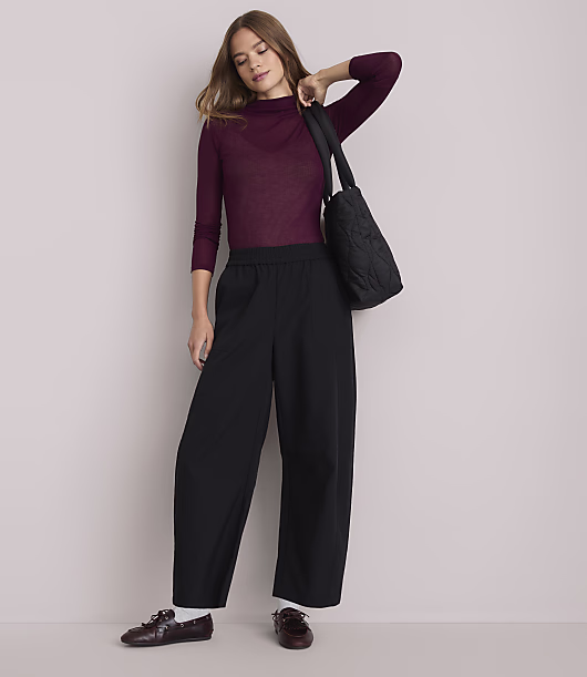 Lou & Grey Sheer Mock Neck Top