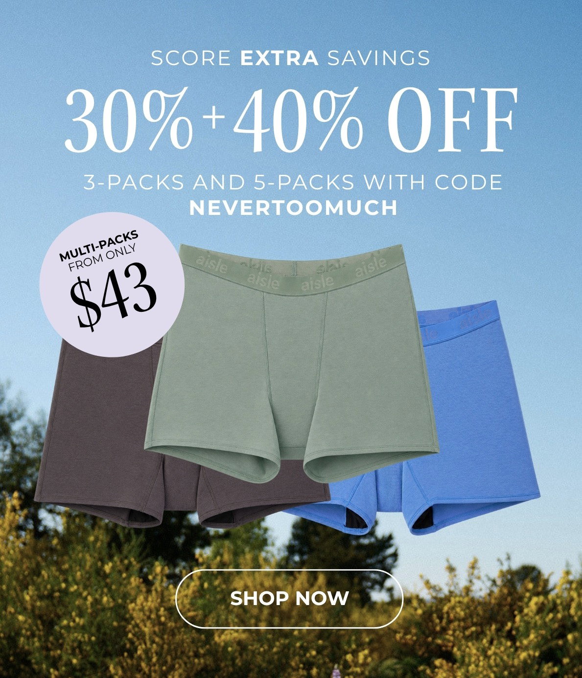 EXTRA SAVINGS ON 3-PACKS AND 5-PACKS