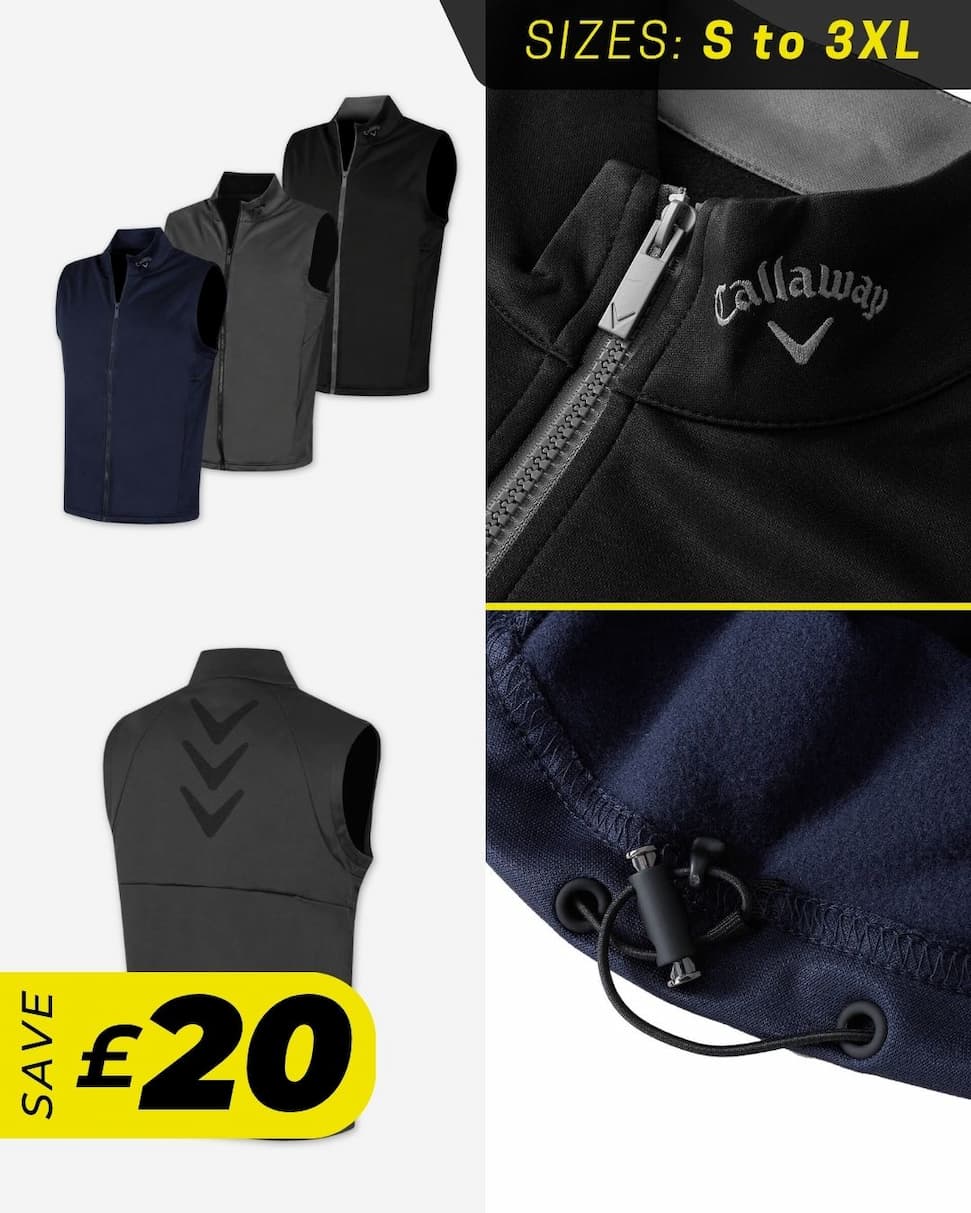 Callaway Golf Mens High Gauge Moisture Wicking Thermal Vest Gilet