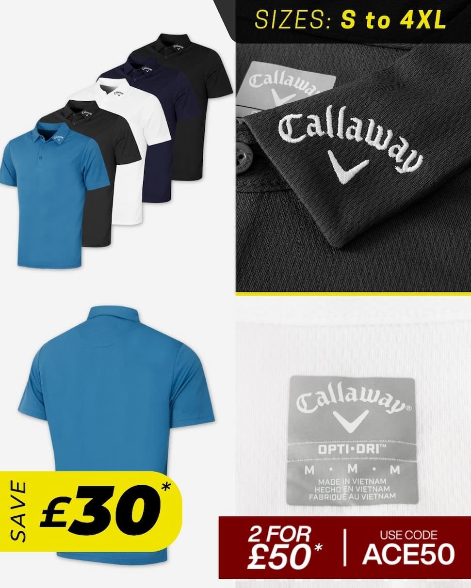 Callaway Mens Ace Micro Texture OptiDry SwingTech Polo Shirt