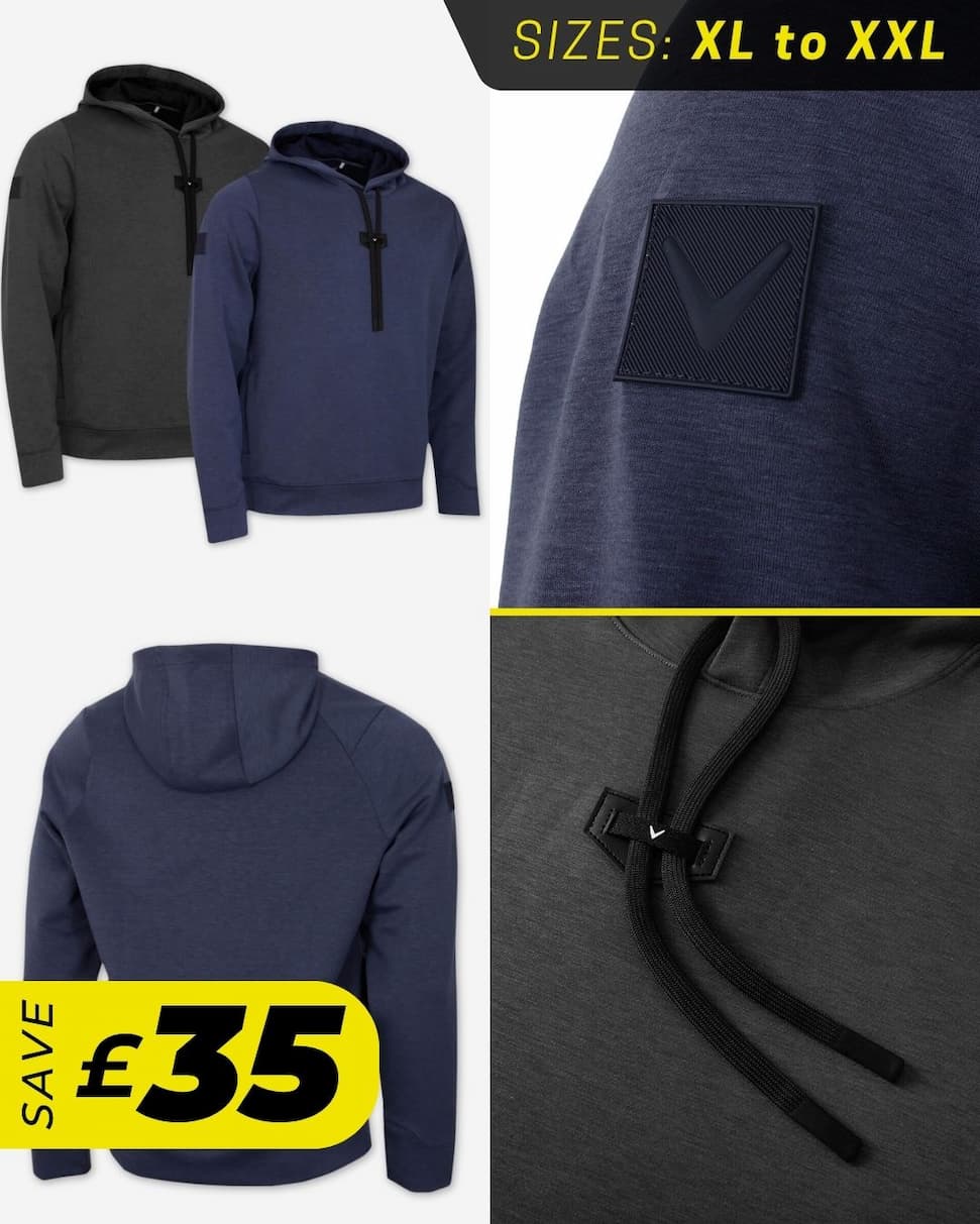 Callaway Golf Mens Aquapel SwingTech Easy Care Premium Golf Hoody