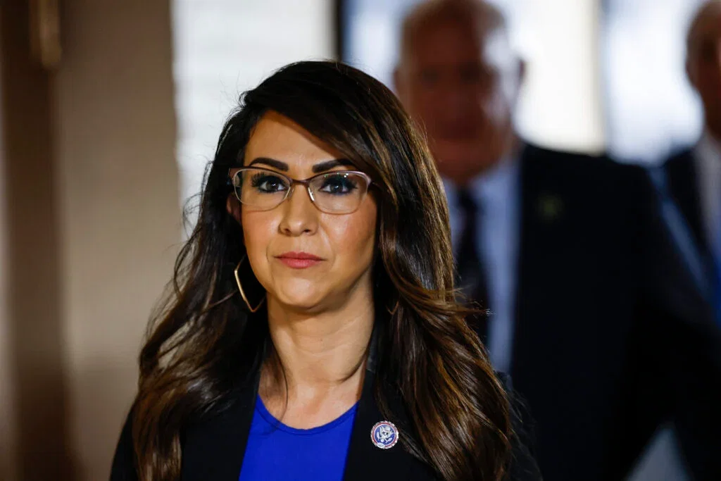 Rep. Lauren Boebert (R-CO) arrives to a Republican caucus meeting at the U.S. Capitol Building on September 13, 2023 in Washington, DC.