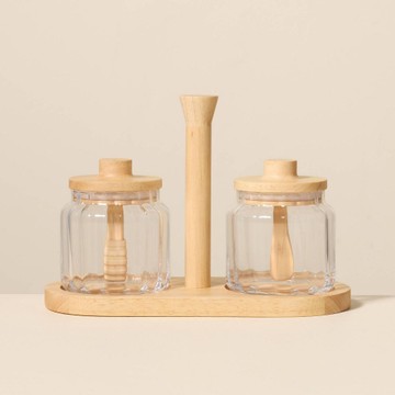 Glass Honey and Jam Serve Containers and Caddy - Hearth & Hand with Magnoli