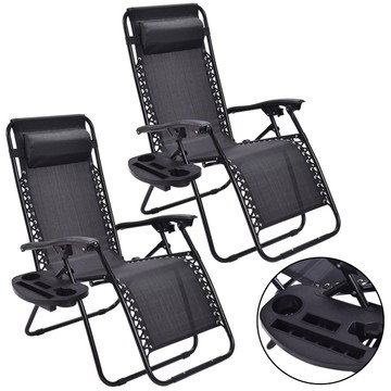 2 Pack: Zero Gravity Folding Recliner Lounge Chairs - 7 Colors
