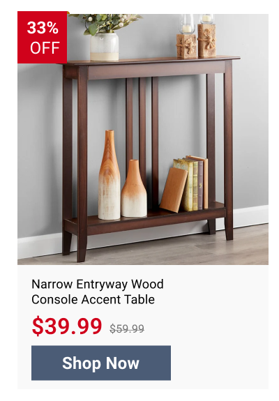 Narrow Entryway Wood Console Accent Table