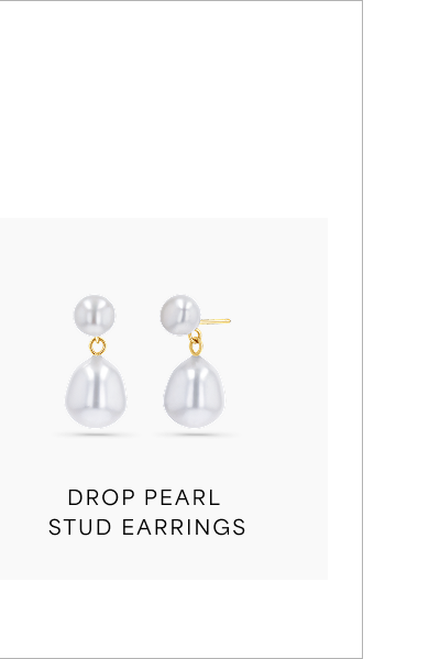 Drop Pearl Stud Earrings