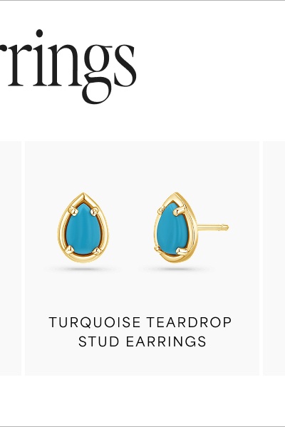 Turquoise Teardrop Stud Earrings