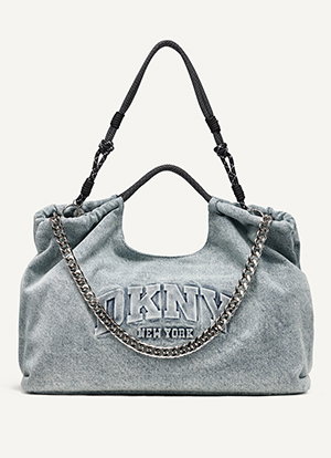MABEL DENIM LARGE LOGO TOTE