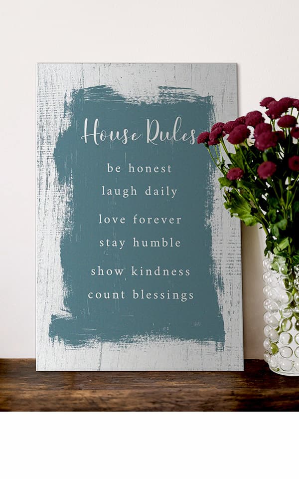 Your house, your rules. Show guests how you run things at your place with custom Word Art. Shop Word Art