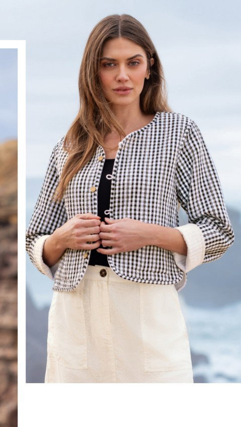 Ladies Cotton Reversible Print Quilted Jacket