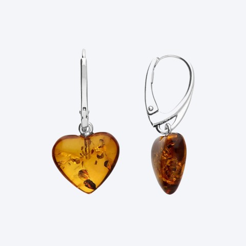  Amber Heart Earrings