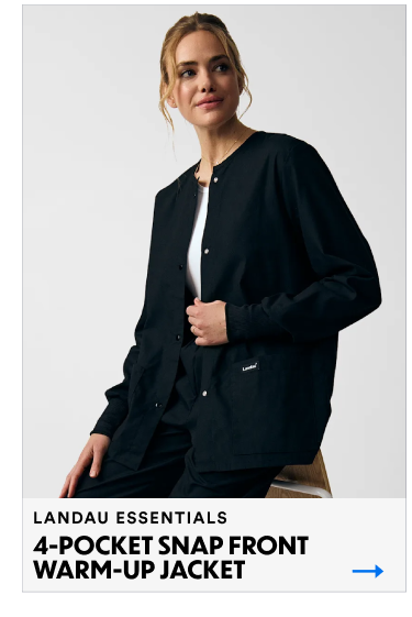 Landau Essentials | 4-Pocket Snap Front Warm-Up Jacket | Shop Now