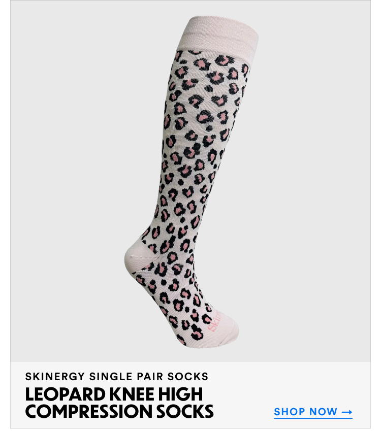 Skinergy Single Pair Socks | Leopard Knee High Compression Socks | Shop Now