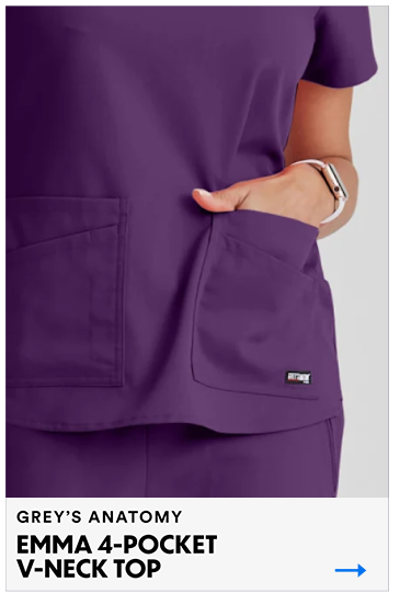 Grey's Anatomy | Emma 4-Pocket V-Neck Top | Shop Now