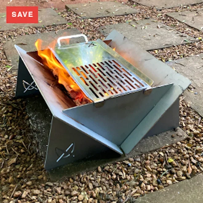 Pretzel Fire Pit with Carrier Bag and Grill Skillet