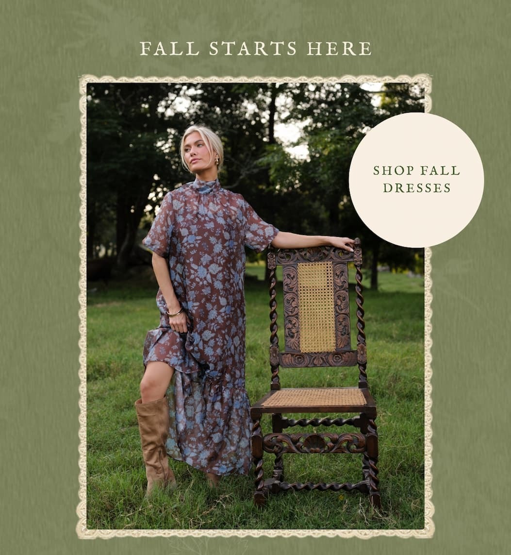 "Fall starts here. Shop Fall Dresses."