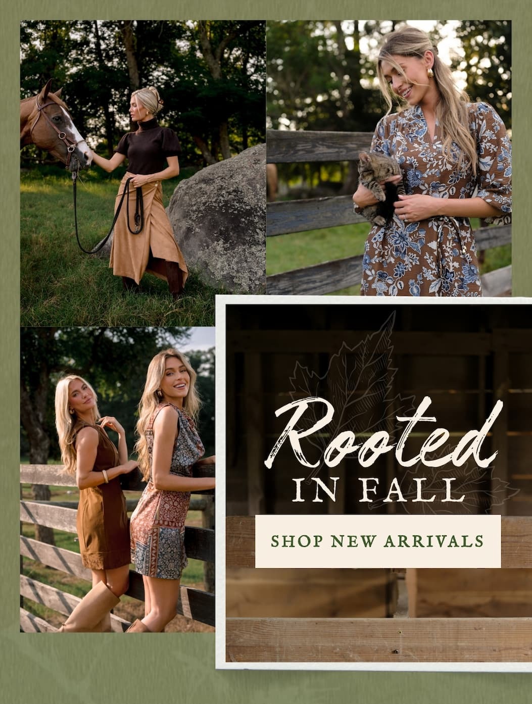"Rooted in Fall. Shop New Arrivals."