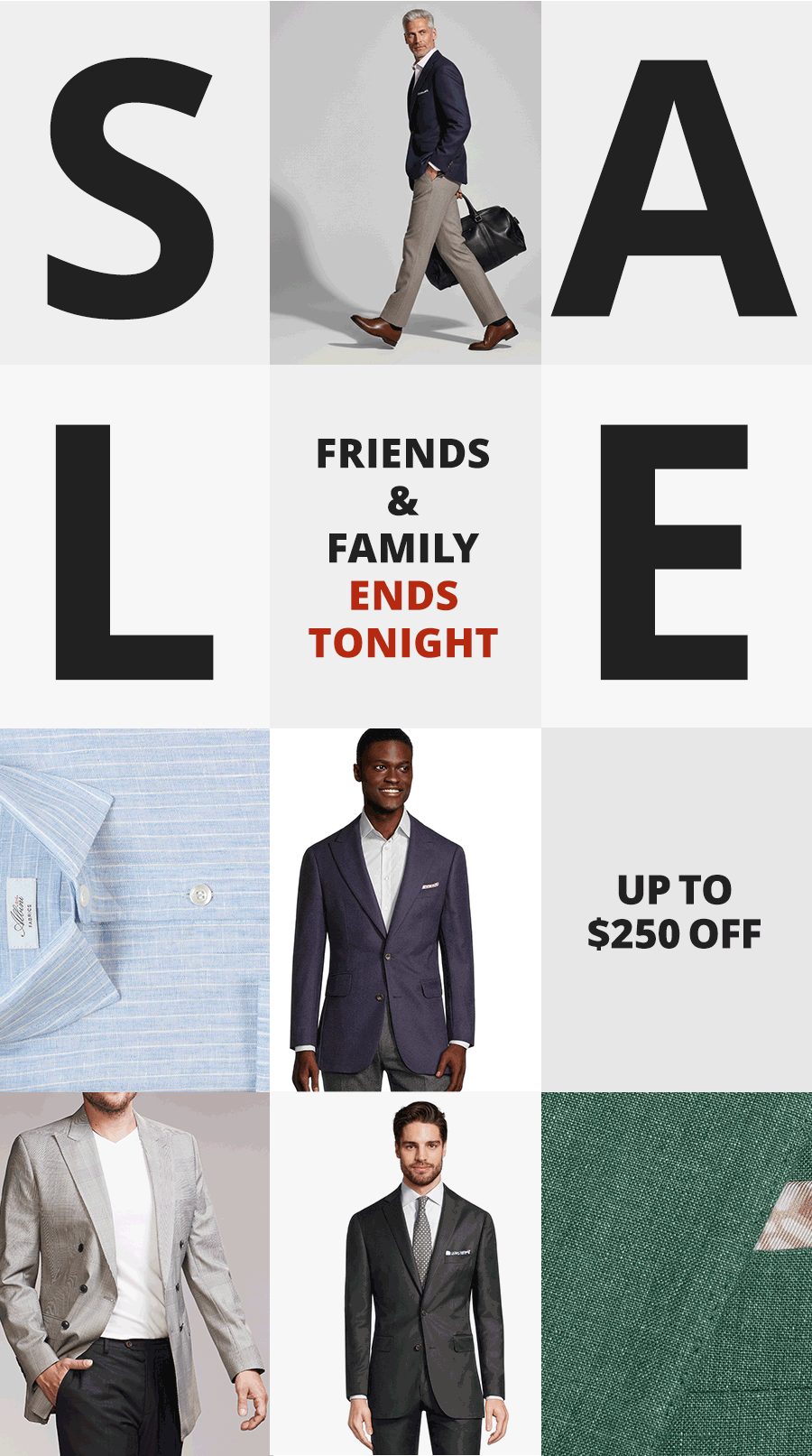 The Friends & Family Sale ends tonight
