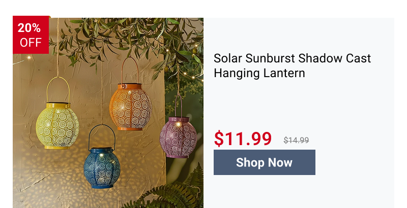 Solar Sunburst Shadow Cast Hanging Lantern
