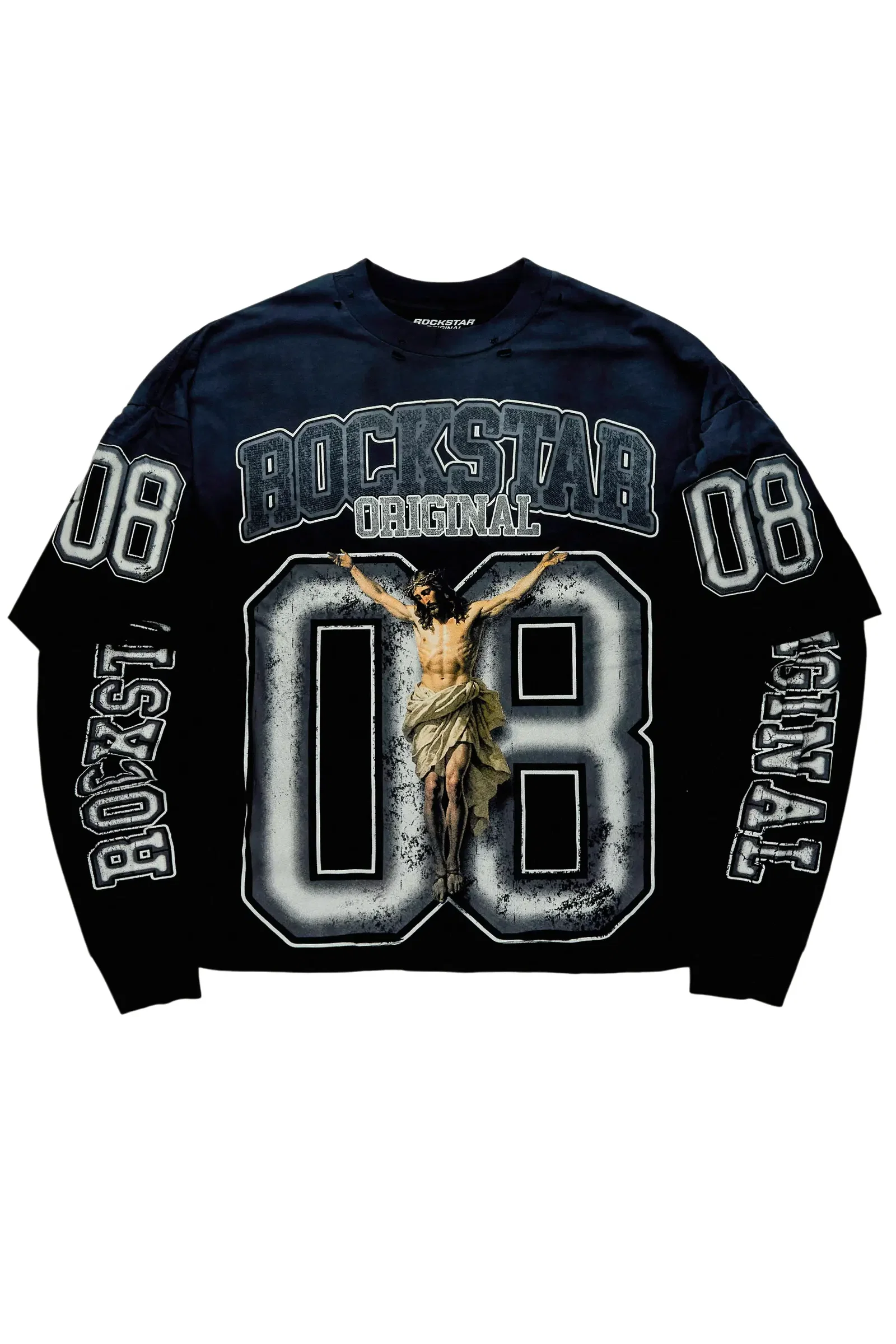 Image of Fields Black/Grey Double Layer Long Sleeve Graphic T-Shirt