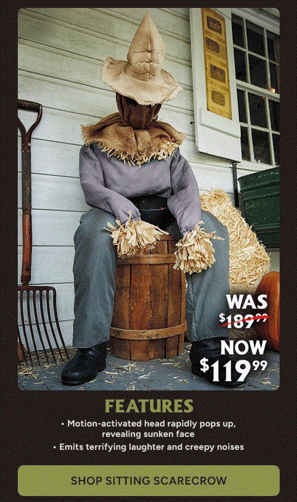 Shop Sitting Scarecrow