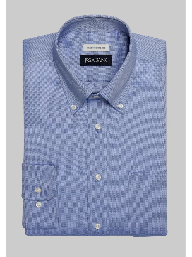 Jos. A. Bank Traditional Fit Button-Down Collar Solid Dress Shirt