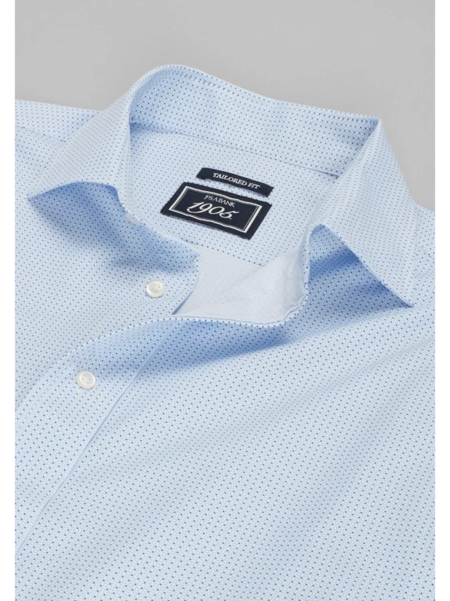 1905 Collection Tailored Fit Spread Collar Micro Medallion 4-Way Stretch Dress Shirt