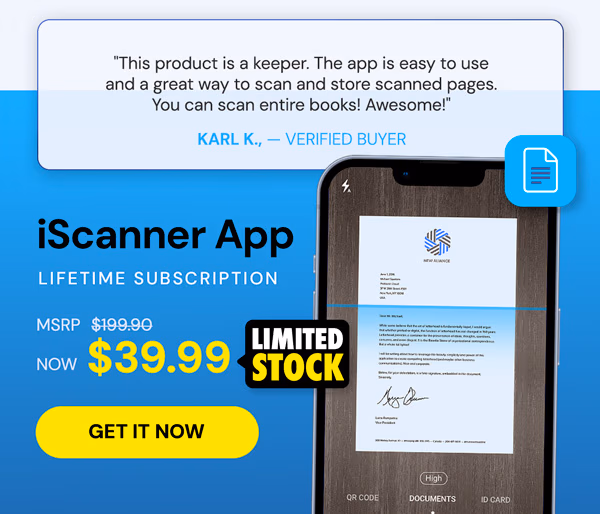 iScanner App: Lifetime Subscription