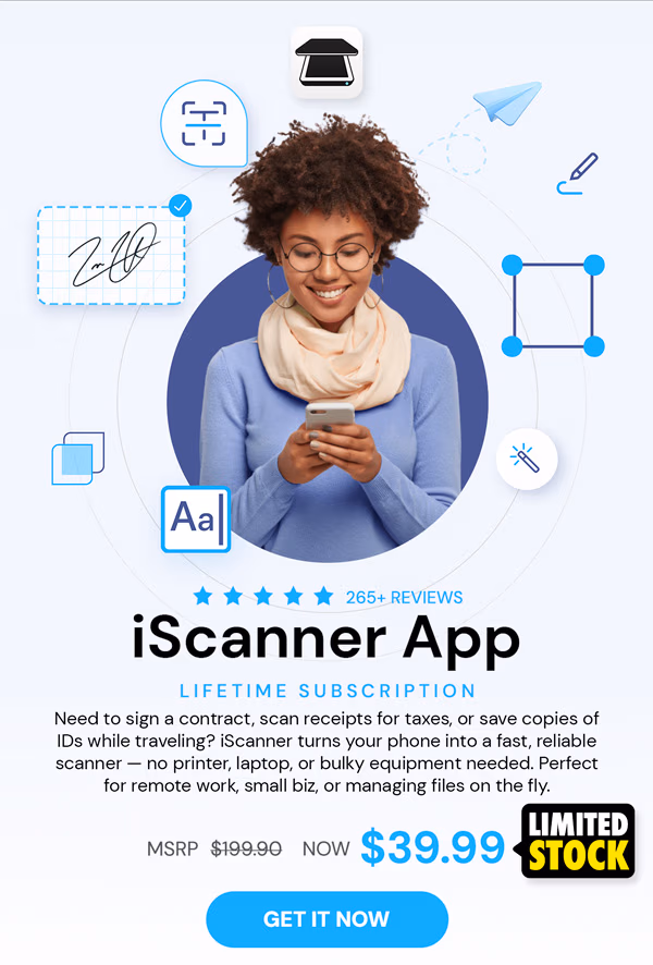 iScanner App: Lifetime Subscription