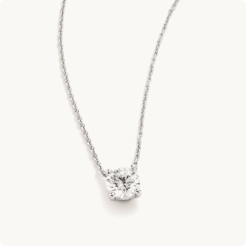 Round Lab Grown Diamond 1ctw. Solitaire Pendant in 14k White Gold