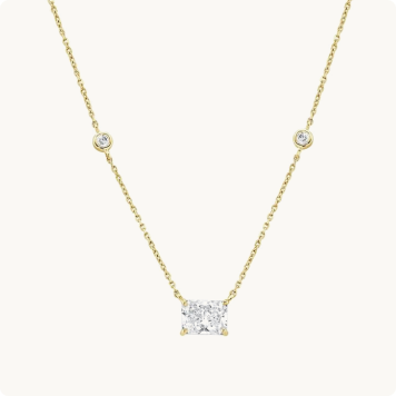 Lab Grown Diamond 1 1/4ctw. Station Necklace in 14k Yellow Gold