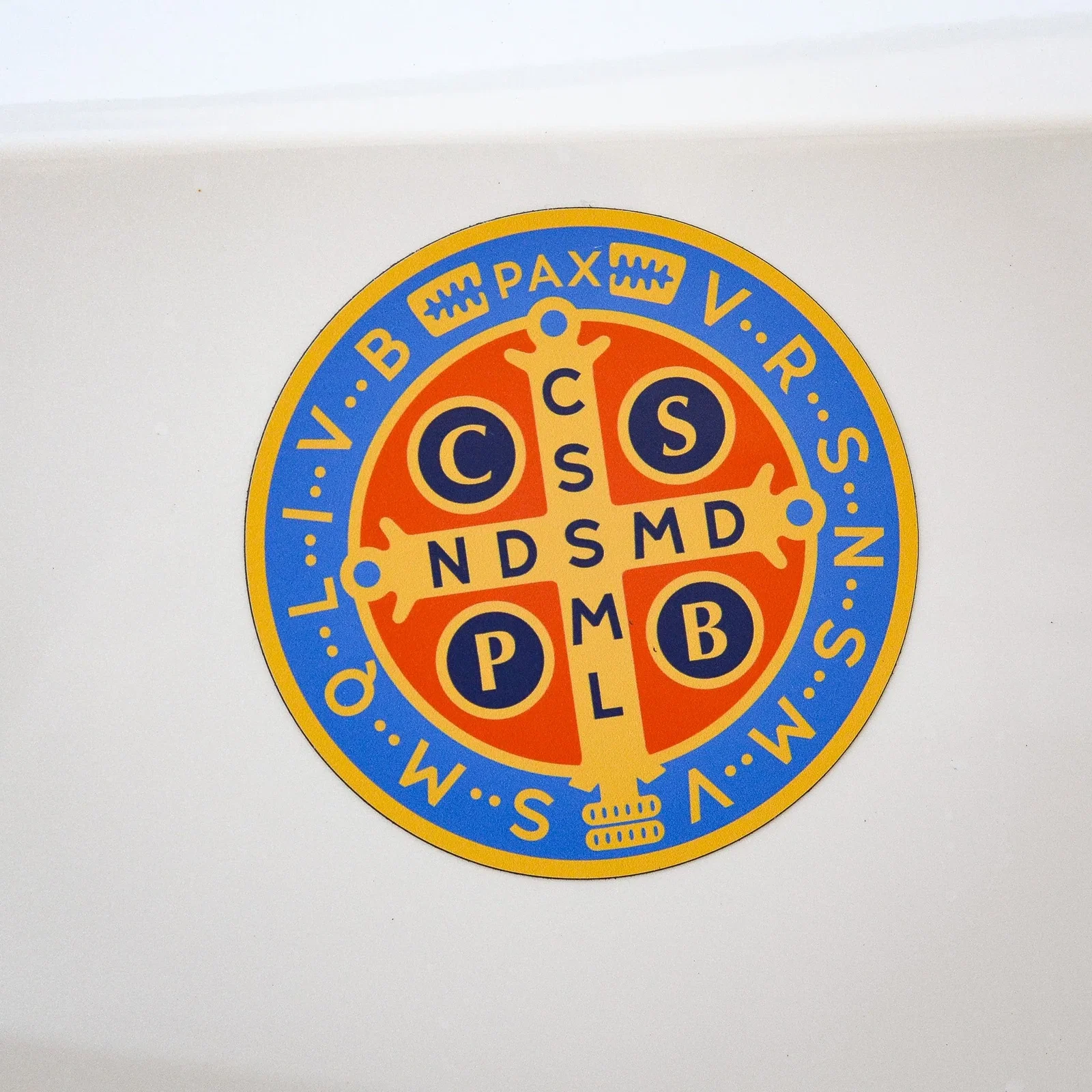 Brightly Colored St. Benedict Medal Car Magnet