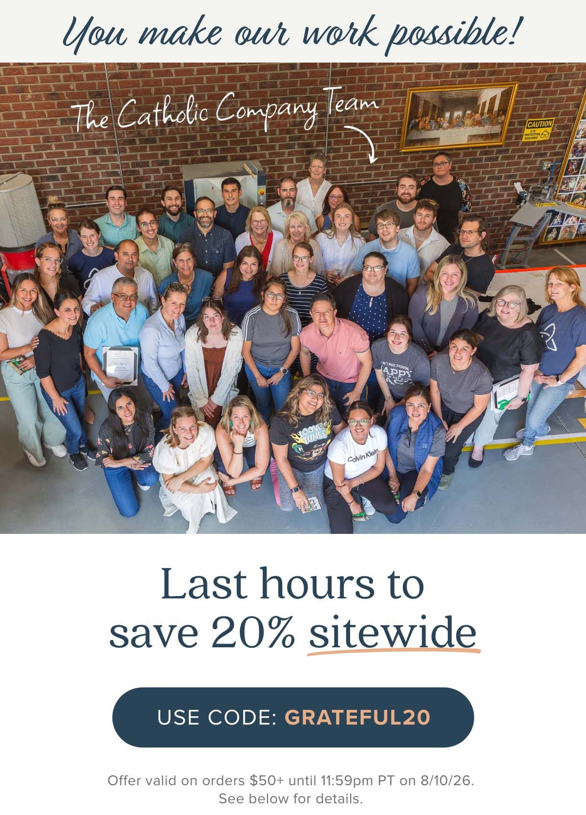 You make our work possible! Last hours to save 20% sitewide. Use Code: GRATEFUL20