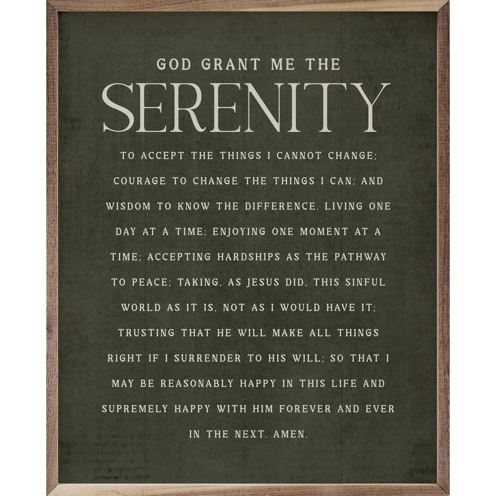 Serenity Prayer (Full Prayer) Framed Art