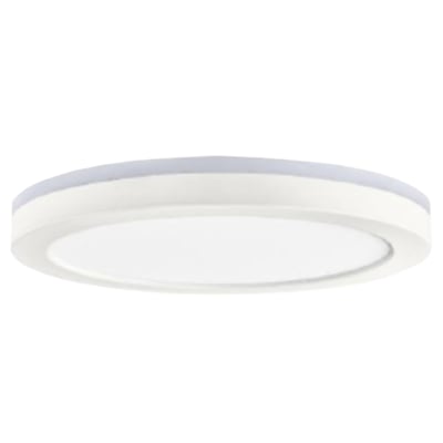Commercial Electric 12in. Smart RGB + Tunable White LED Flush Mount Ceiling Light, Wi-Fi Enabled, Hubspace, Matte White, Model# LCN3002LM-01 WH