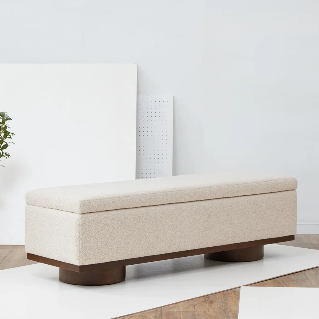 Morje 61" Linen Entryway Bench