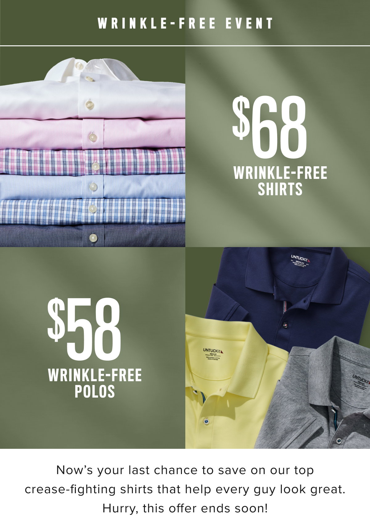 Last Call For Wrinkle-Free From $58