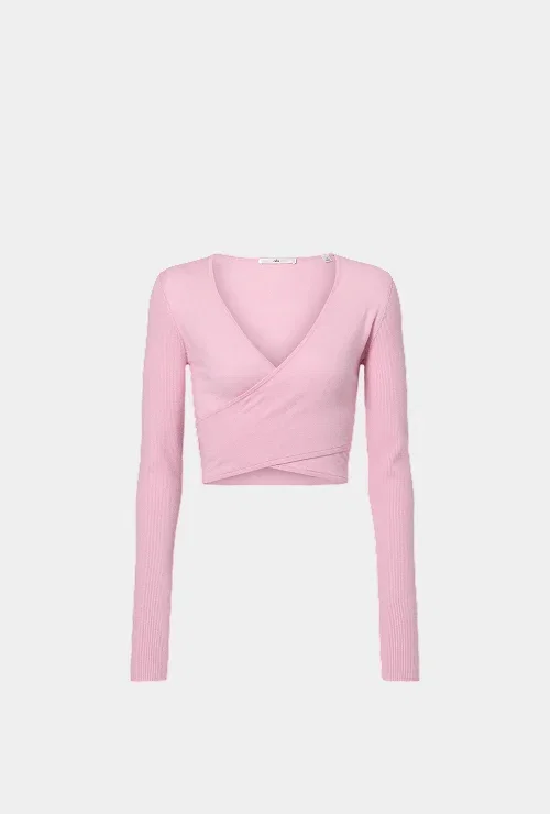 Sweater Knit Unwind Crossover Long Sleeve